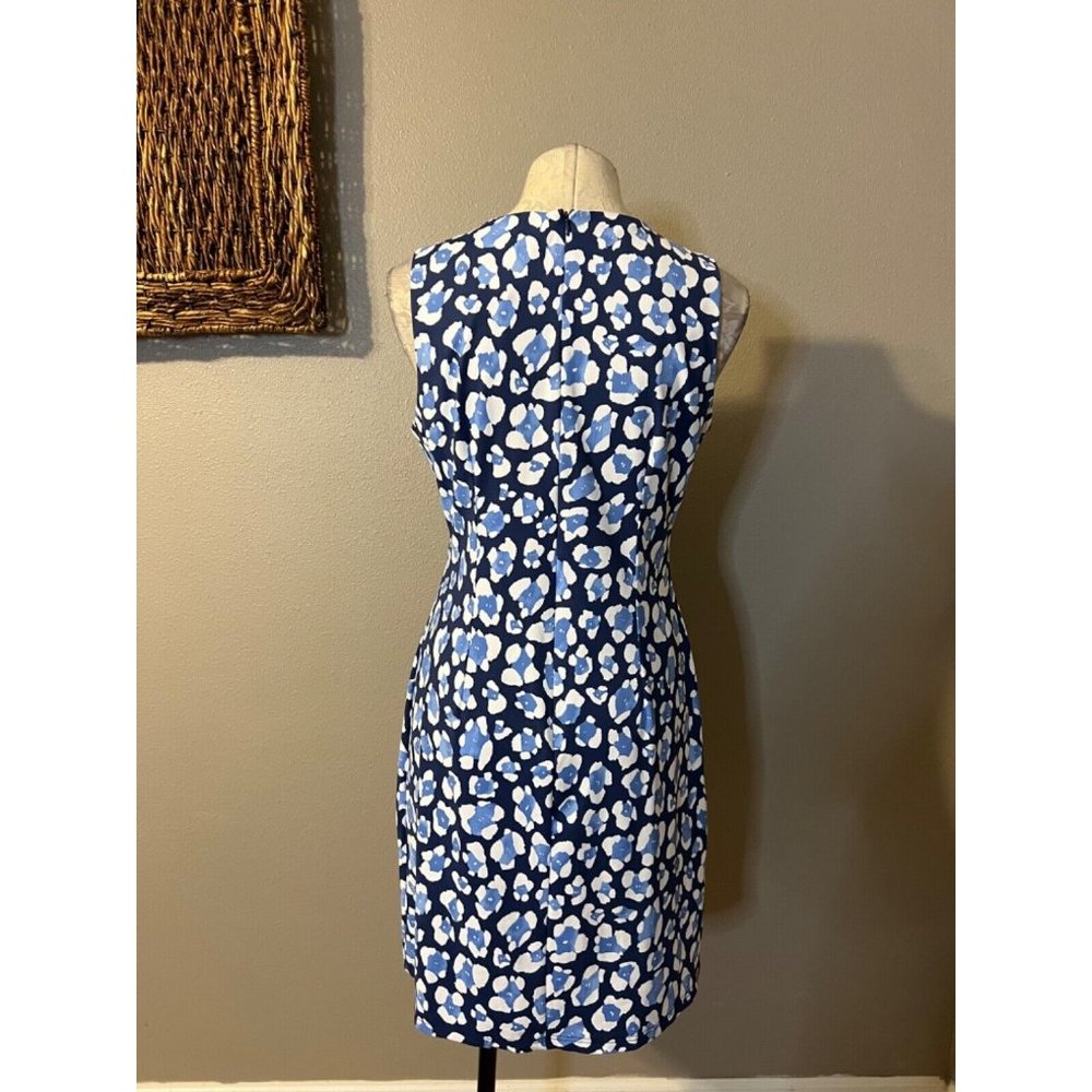 J. McLaughlin Sophia Dress M Medium Blue White Stretch Catalina Cloth $219 - Picture 6 of 13